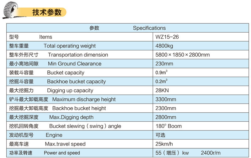 WZ15-26挖掘裝載機